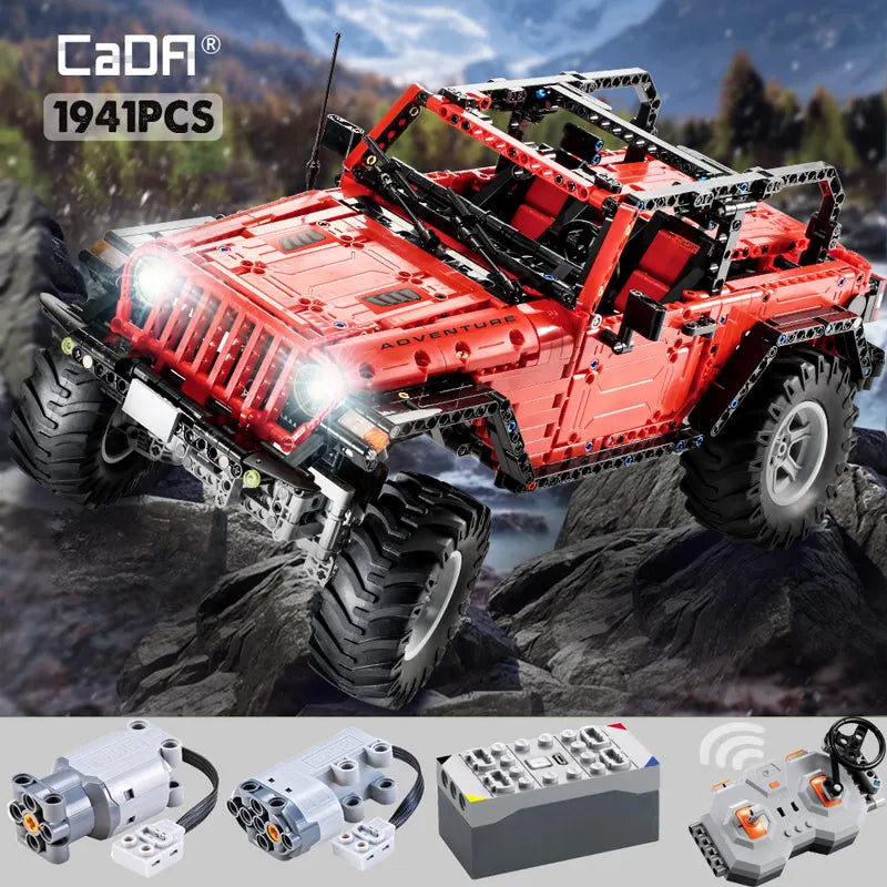 Cada 1941PCS 2.4G Off-Road RC Car Building Blocks for Kids