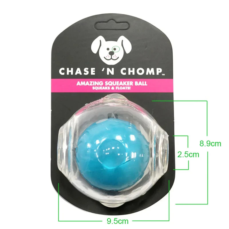 CAITEC Durable Squeaker Dog Ball - Floatable & Treat-Stuffing Fun