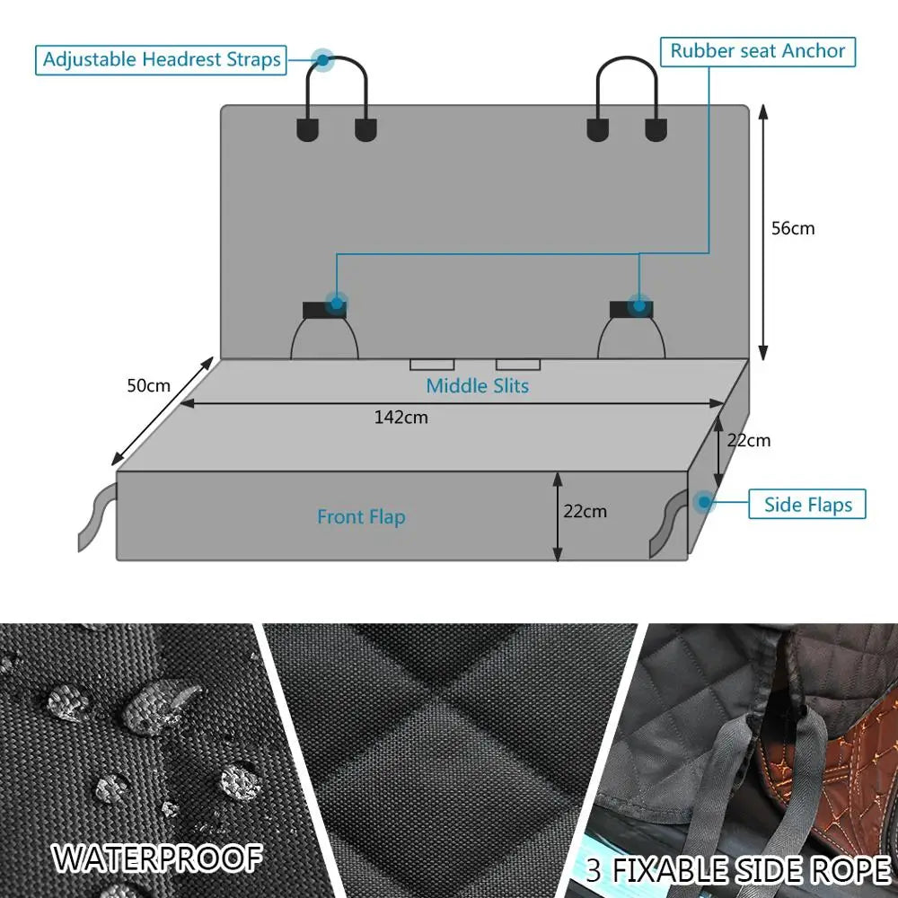 Waterproof Dog Car Seat Cover - Durable, Universal & Easy to Install