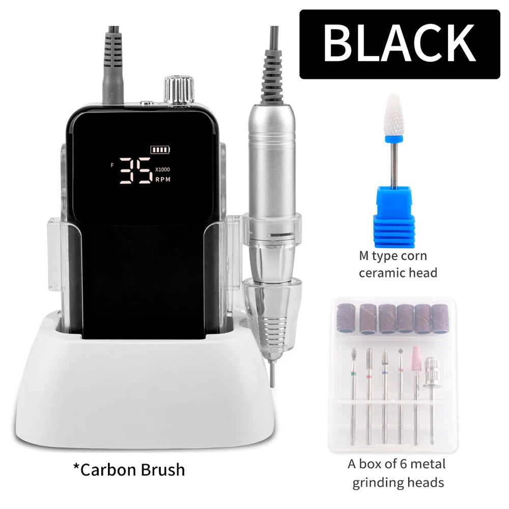 SIMINAIL Rechargeable Nail Drill - 35,000 RPM Electric File Machine