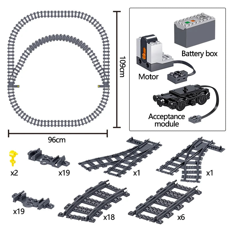 Electric Harmony Rail RC Train Set - 941-Piece Building Blocks