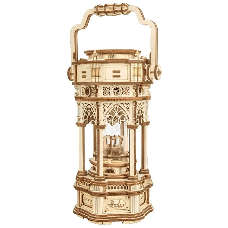 Robotime 3D Starry Night Wooden Music Box Building Kit - 84 Pieces