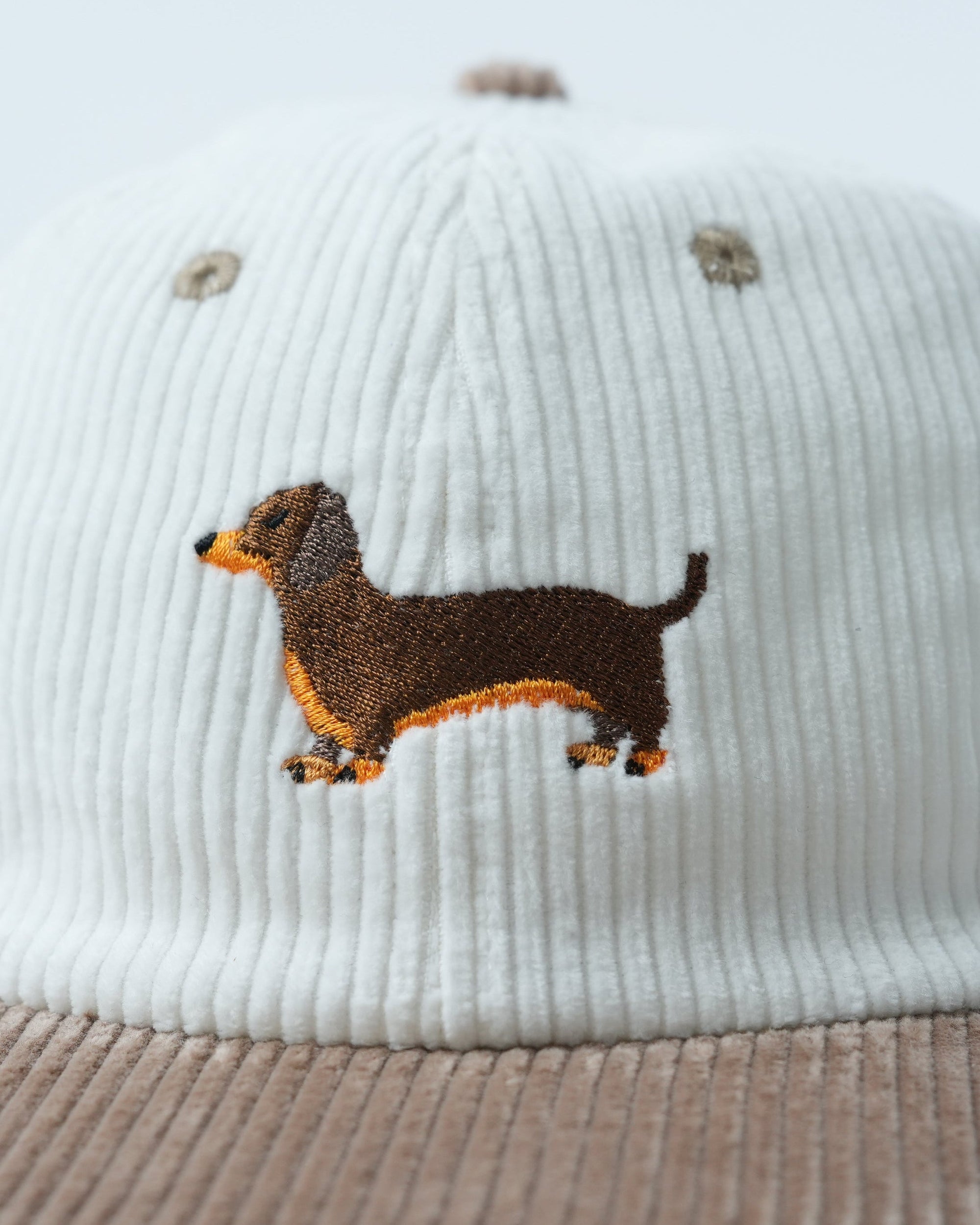 Playful Dachshund Cap | Vintage 70's Style Corduroy Hat