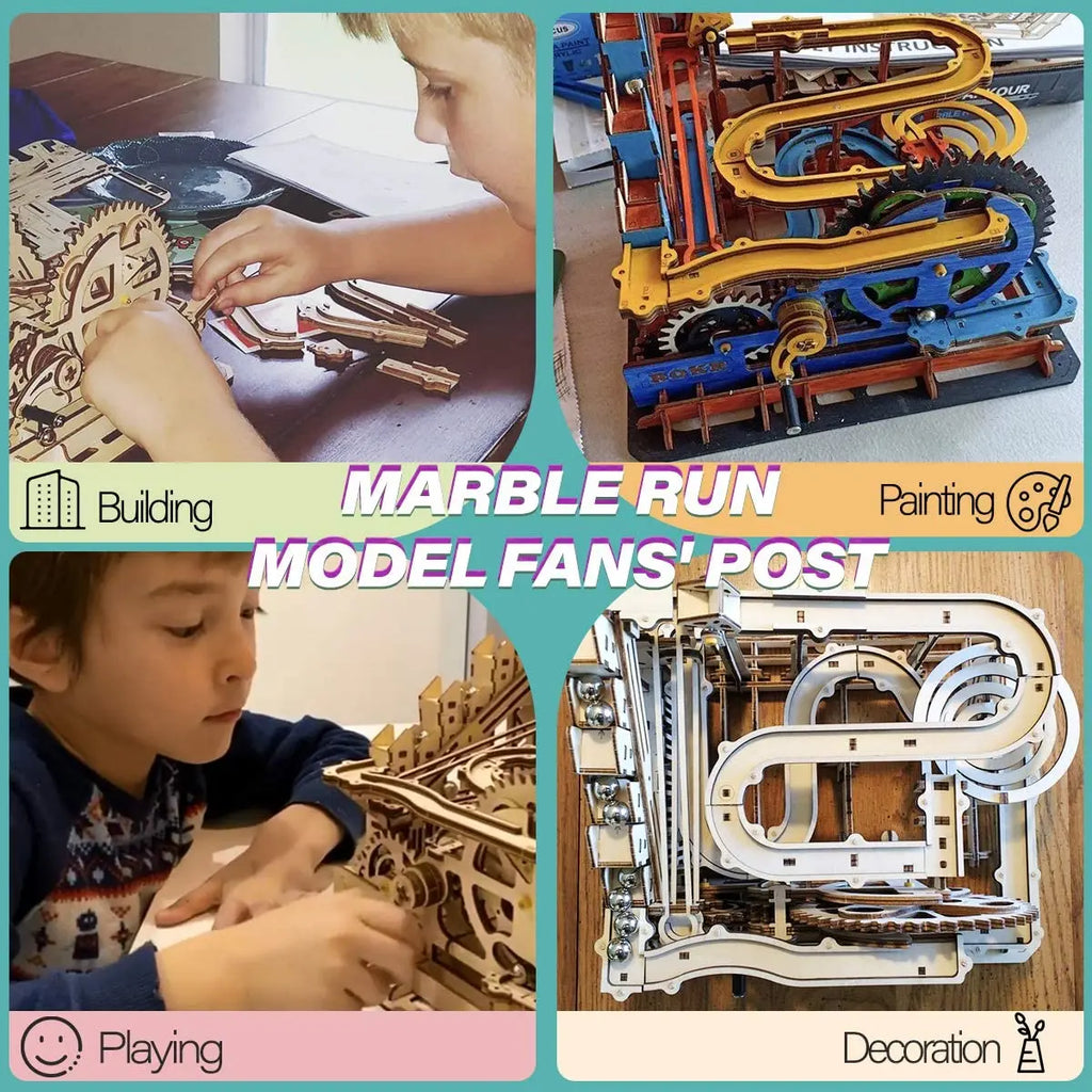 Robotime Marble Run DIY Waterwheel Wooden Model Assembly Kit