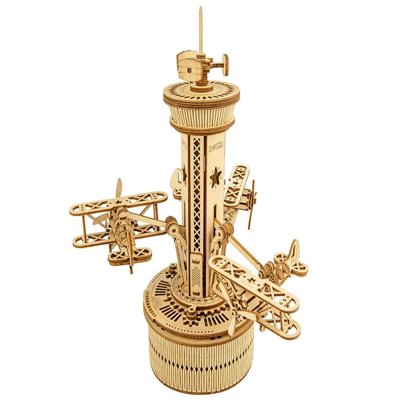 Robotime 3D Starry Night Wooden Music Box Building Kit - 84 Pieces
