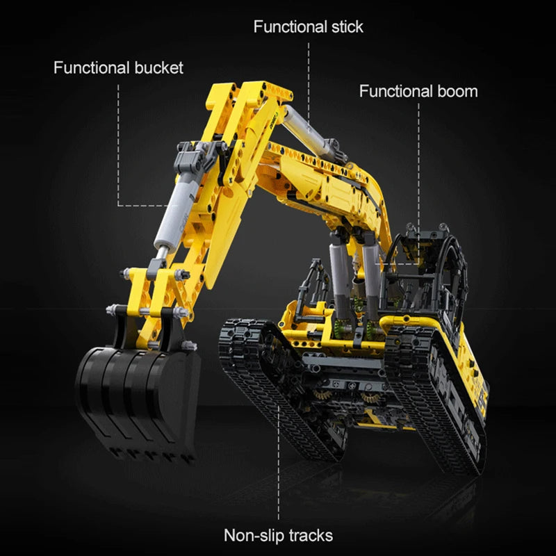 Cada 1702-Piece Remote Control Excavator Building Blocks for Kids