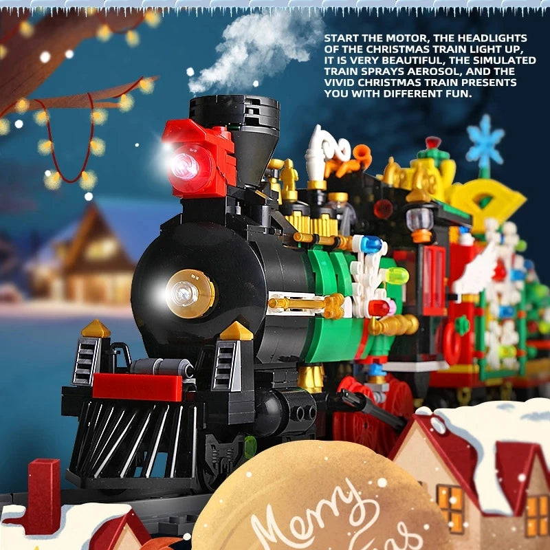 Mould King Christmas Train Model - Motorized Building Blocks Set