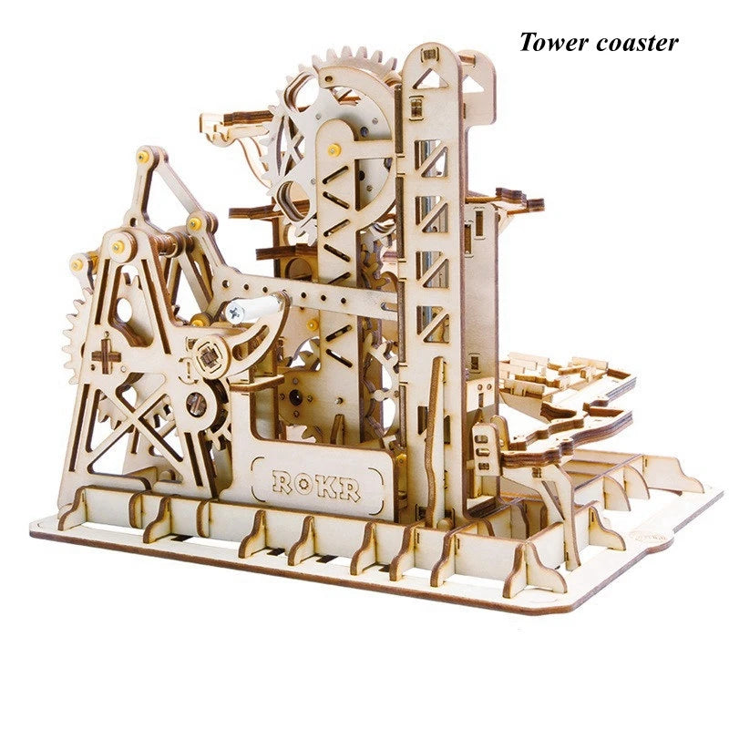 Robotime 3D Wooden Marble Run Puzzle Set - Engaging DIY Gift for Teens & Adults