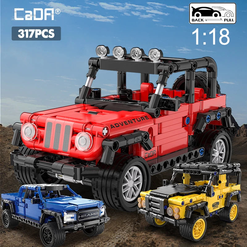 CaDA 317Pcs SUV Off-Road Racing Car Building Blocks for Kids