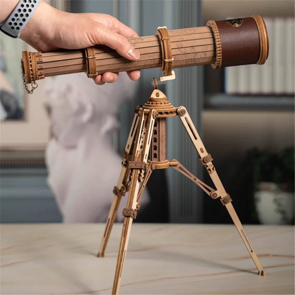 Robotime DIY Telescopic Monocular Telescope - 314pcs Wooden Model Kit
