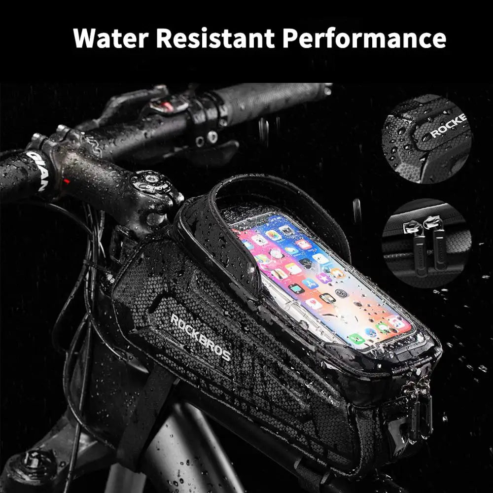 ROCKBROS Waterproof Bicycle Bag for 6.5" Phones - Touch Screen & Reflective