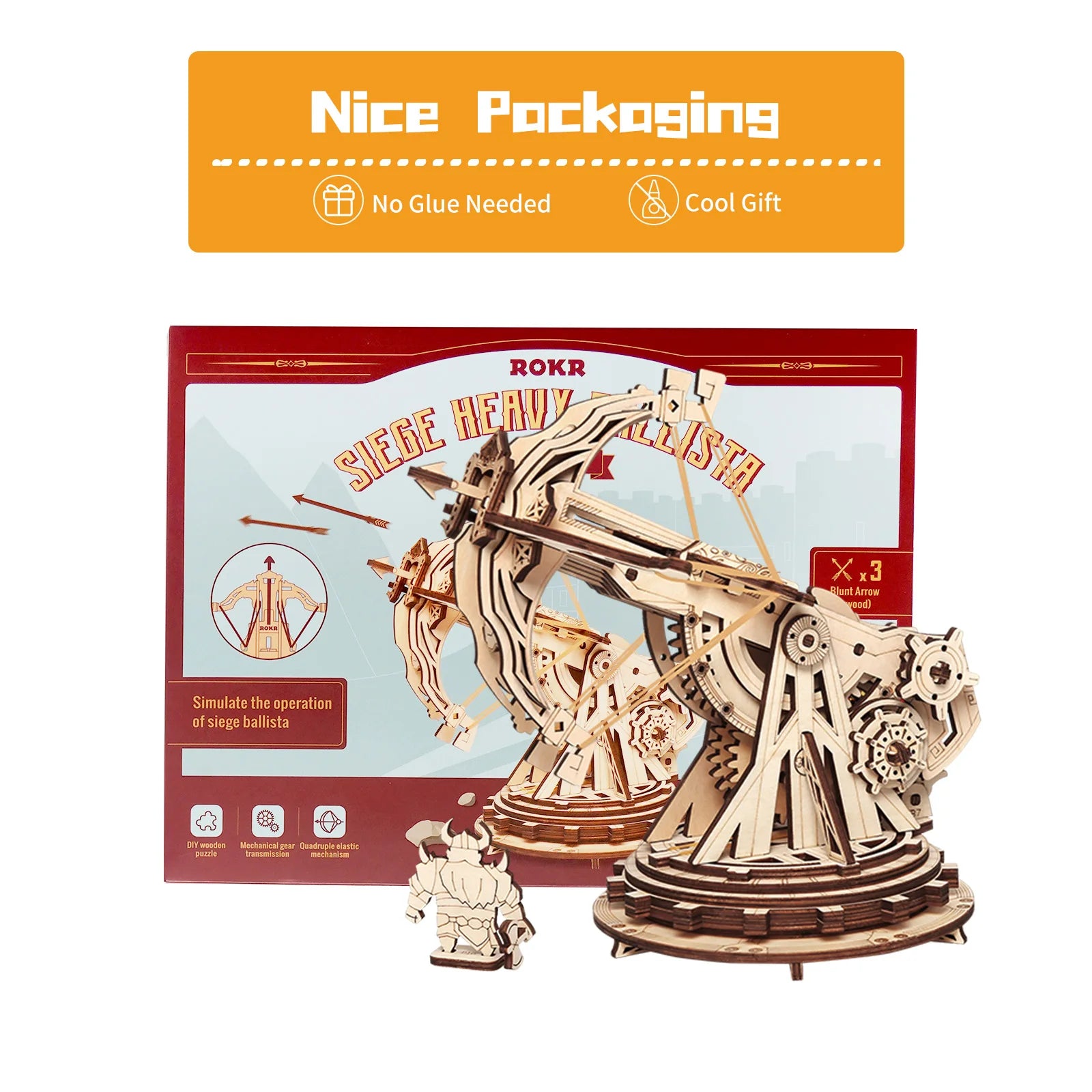 Robotime 3D Wooden Medieval Siege Model Kit - Perfect for Ages 14+