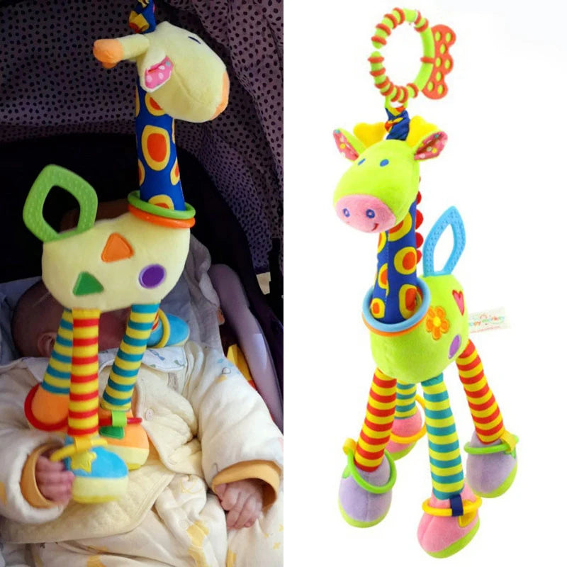 Cute Plush Giraffe Infant Rattle with Teether - Perfect Baby Gift