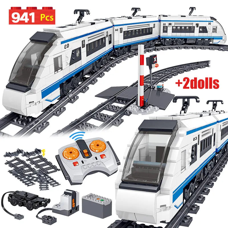 Electric Harmony Rail RC Train Set - 941-Piece Building Blocks