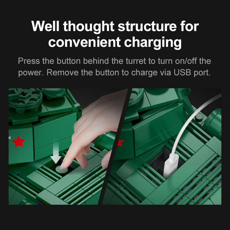 CaDA T34 Medium Tank Building Blocks - Remote Control Military Model