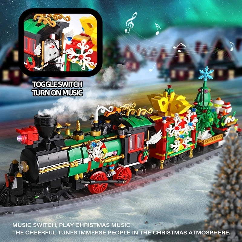 Mould King Christmas Train Model - Motorized Building Blocks Set