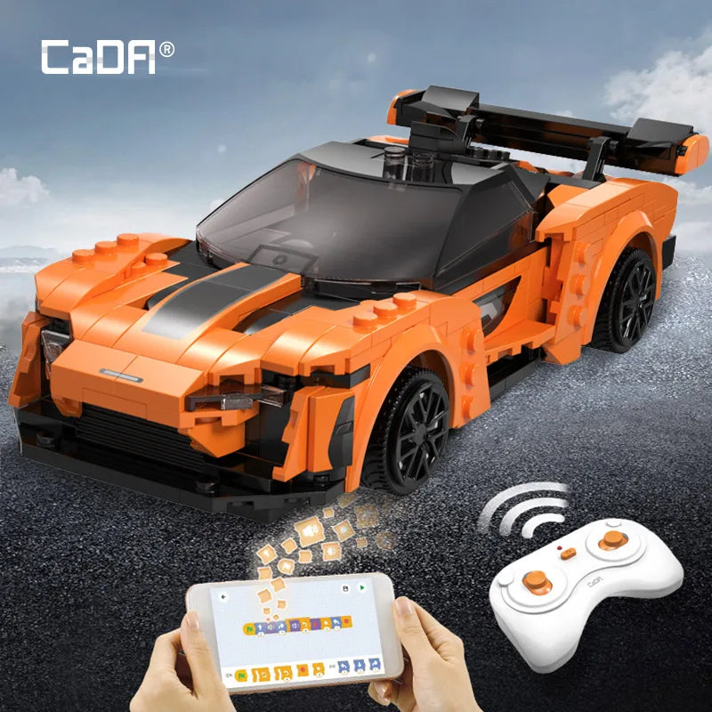 CaDA APP Programming Remote Control Sports Car Building Blocks