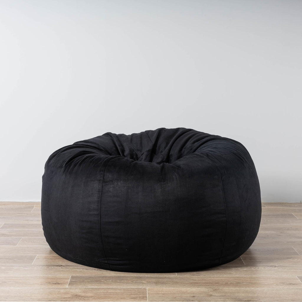 Luxurious Black Faux Fur Bean Bag – Plush Comfort & Style