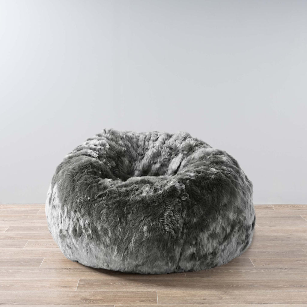 Charcoal Cloud Plush Fur Bean Bag - Luxurious Comfort & Style