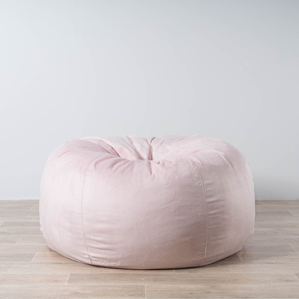 Blush Pink Pierre Fur Bean Bag - Soft Velvet Comfort