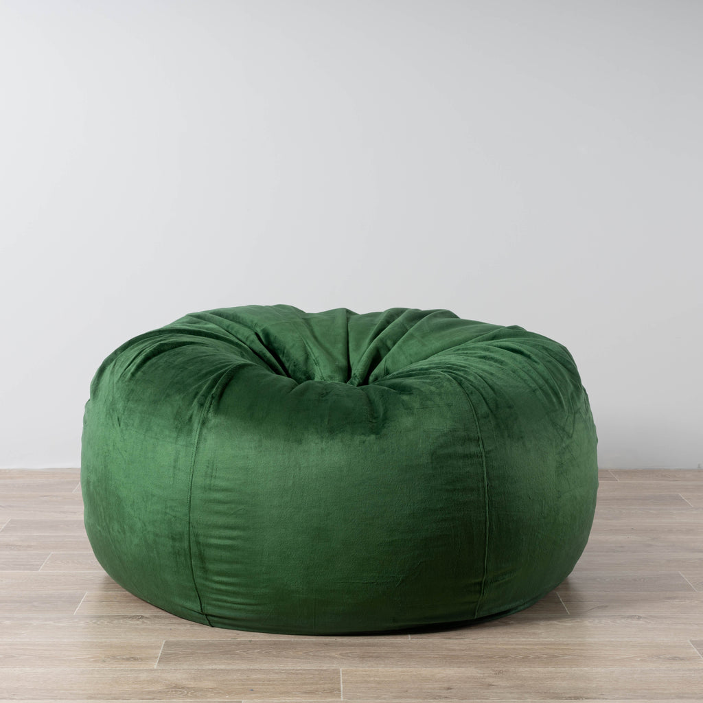 Emerald Green Pierre Fur Bean Bag - Plush & Stylish Seating