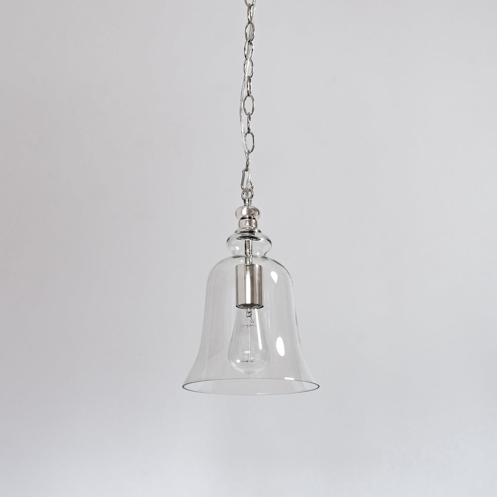 Gracie Glass Bell Pendant Light - Timeless Chrome Elegance
