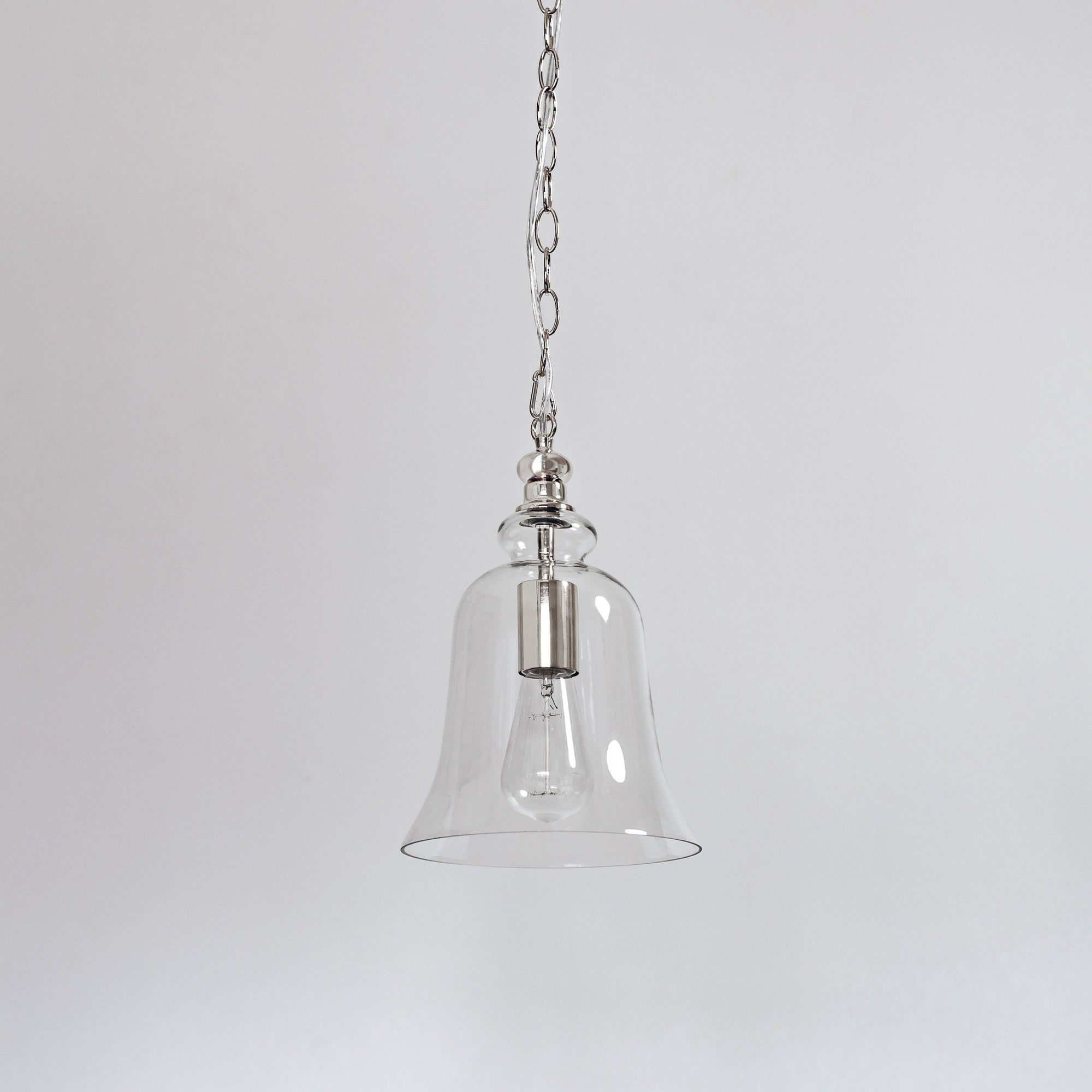 Gracie Glass Bell Pendant Light - Timeless Chrome Elegance