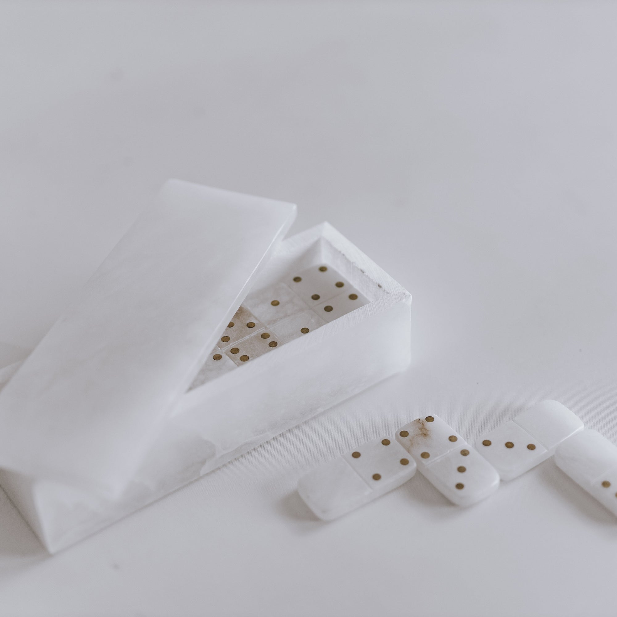 Luxury Alabaster Dominoes Game Set - Timeless Entertainment