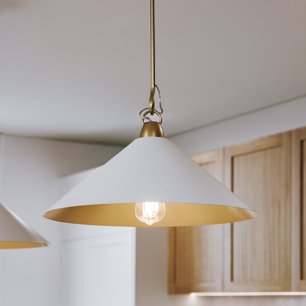 Bailey Gold & White Metal Pendant Light - Elevate Your Space