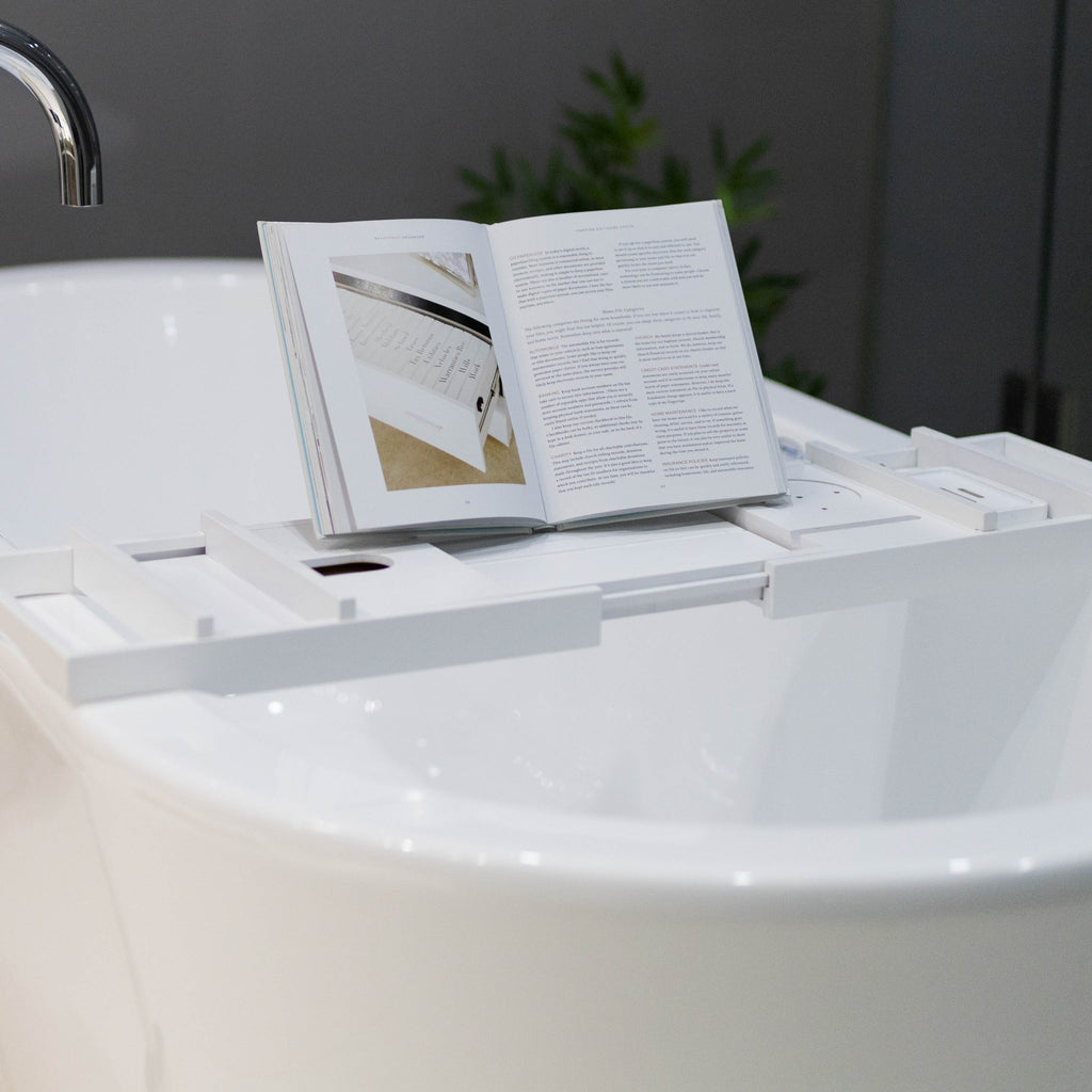 Serenity Bamboo Bath Caddy – Elegant Relaxation Essential