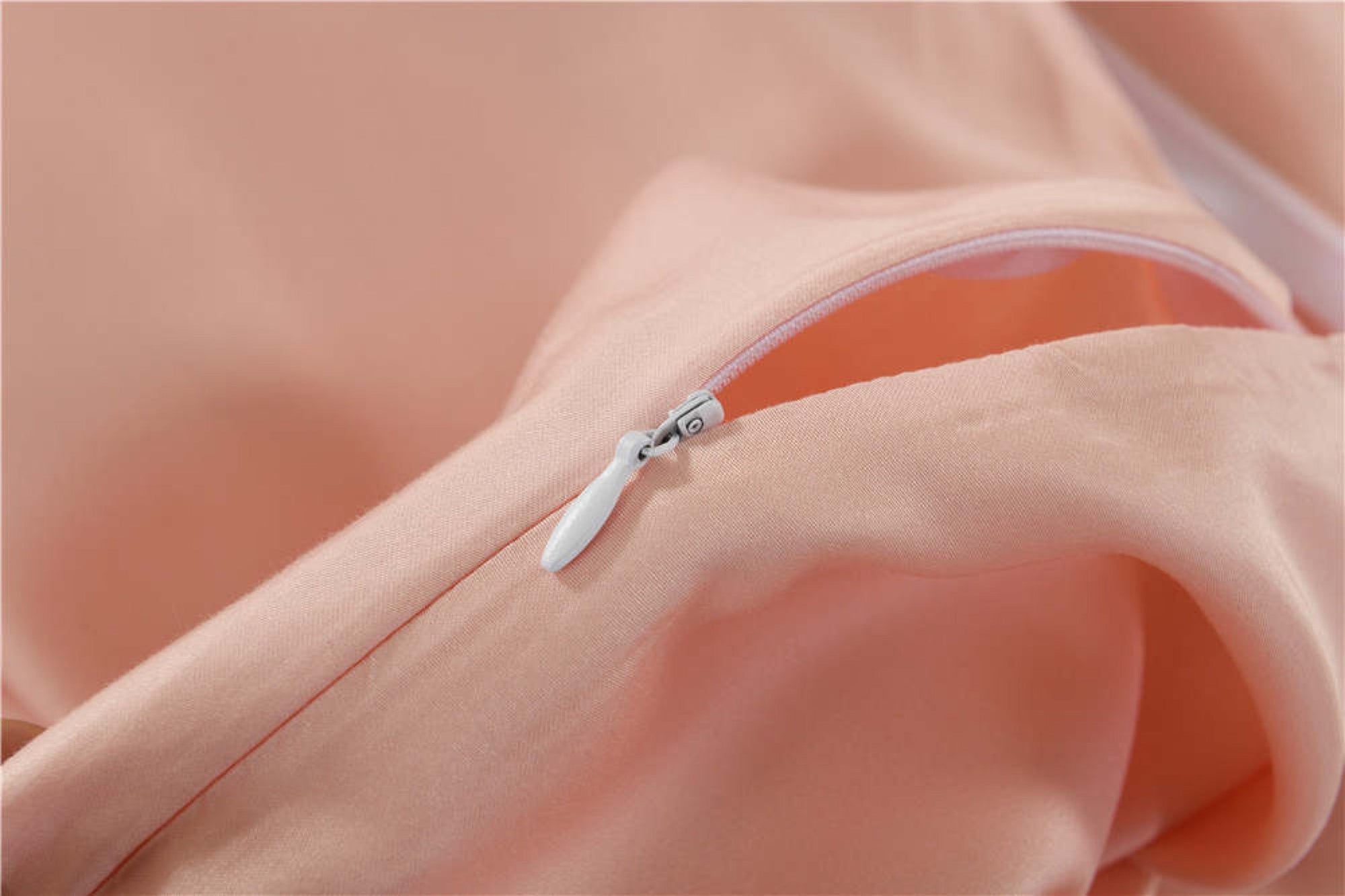 Silky Soft Coral Pink Bamboo Quilt Cover Set - Luxury Bedding