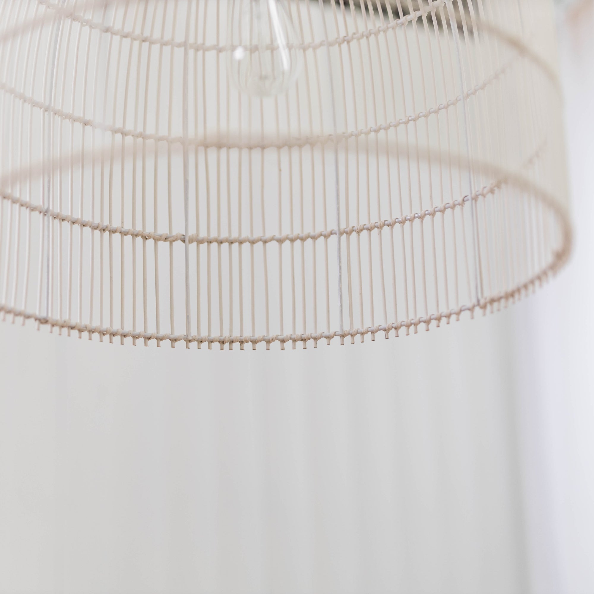 Siena Whitewash Rattan Cane Pendant Light – Bohemian & Modern Style