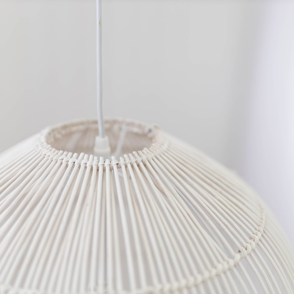 Siena Whitewash Rattan Cane Pendant Light – Bohemian & Modern Style