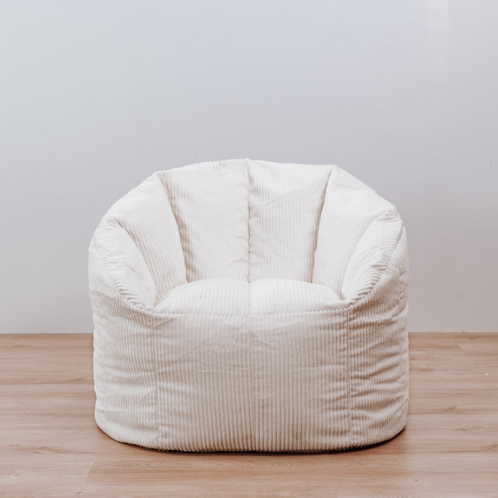 Ivory Corduroy Tub Chair Bean Bag Cover - Stylish & Cozy Seating