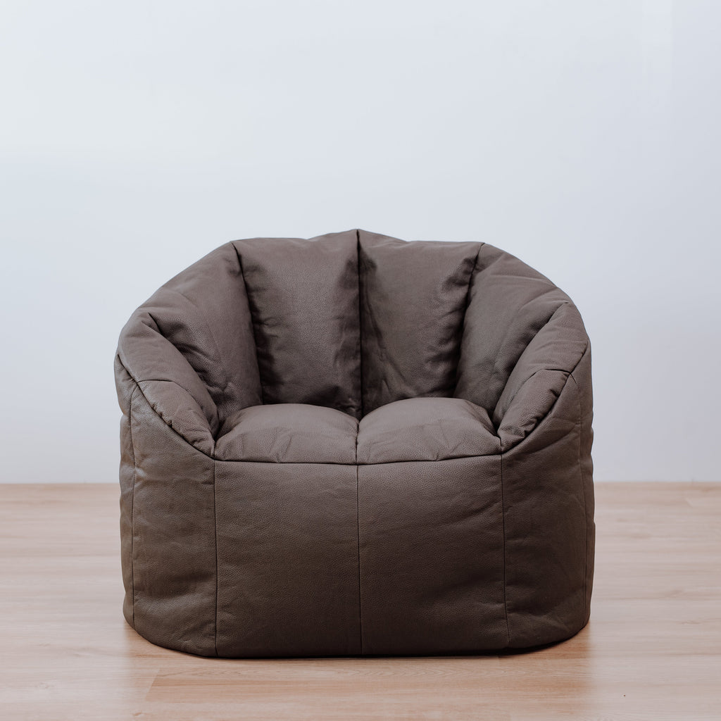Stylish Vegan Leather Tub Chair Cover - Charcoal