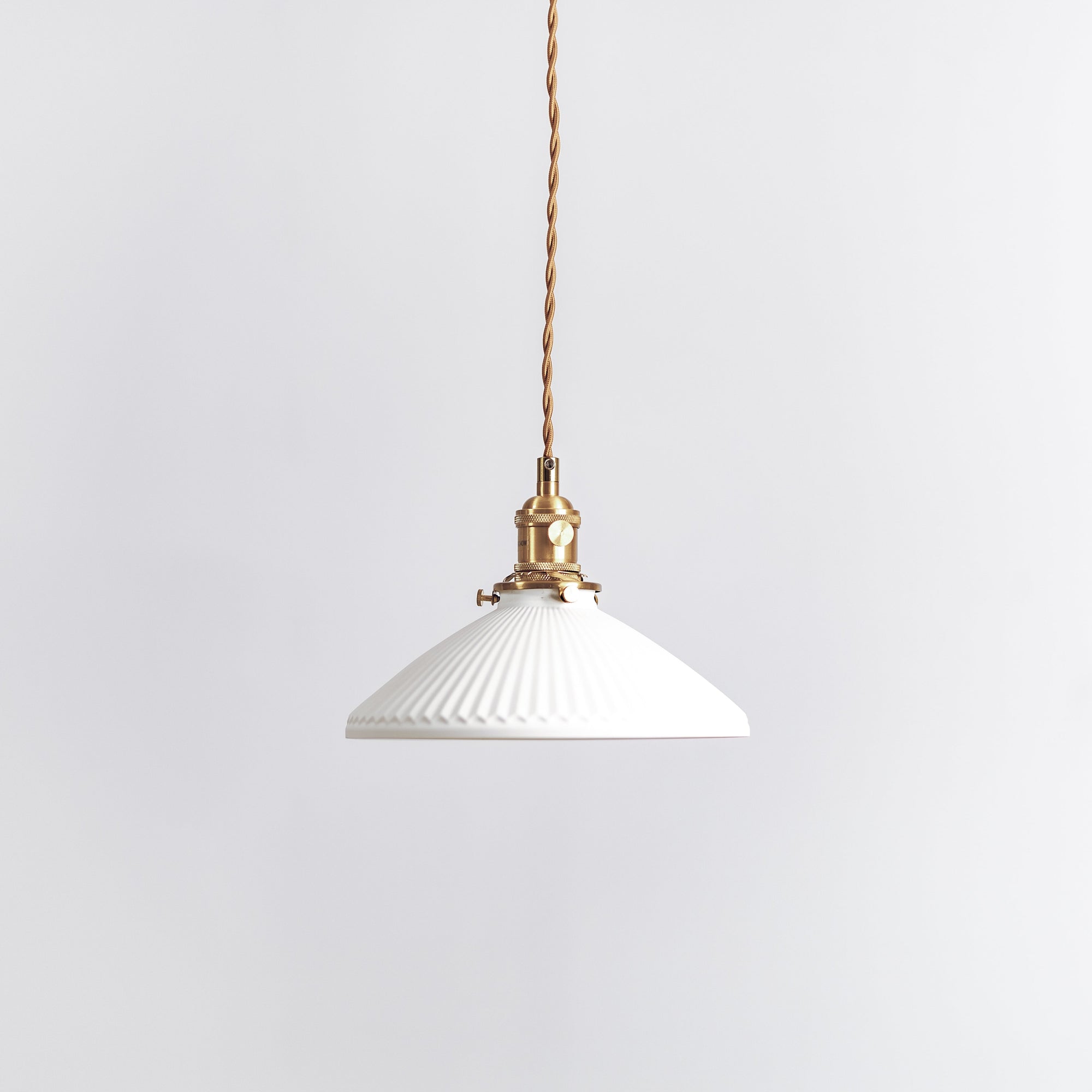 Hollie Ceramic Pleated Pendant Light - Vintage Industrial Style