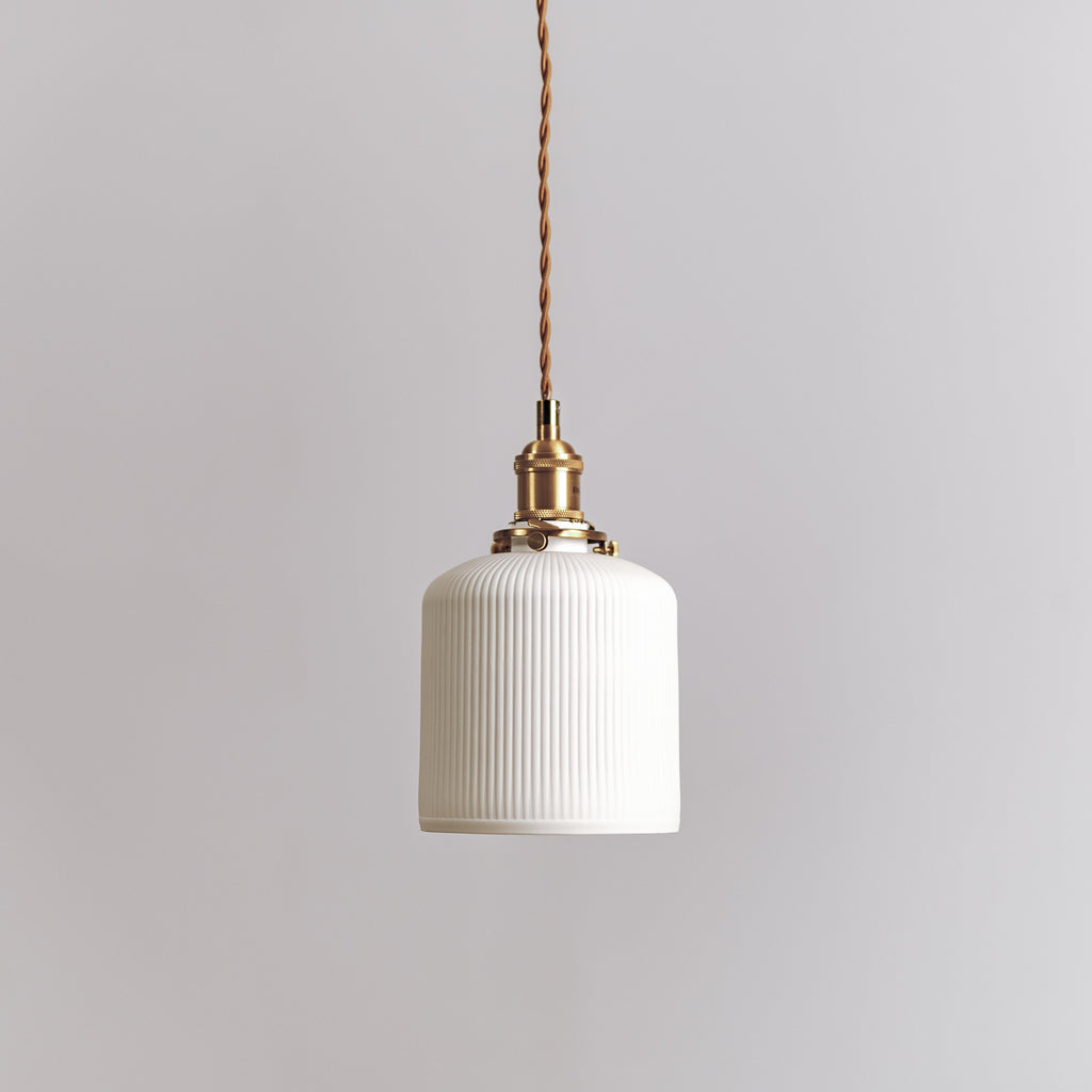 Gloria Ceramic Pleated Pendant Light - Modern Vintage Design