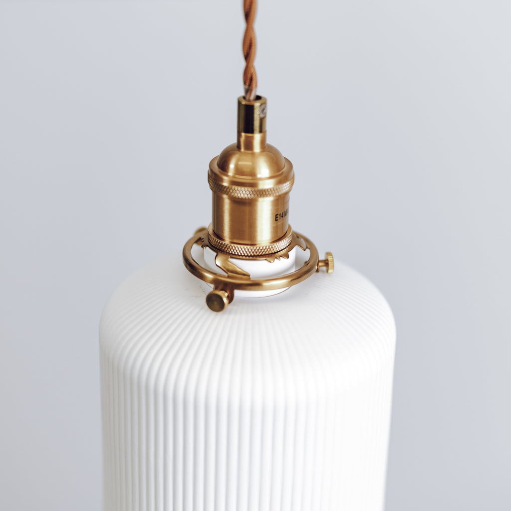 Gloria Ceramic Pleated Pendant Light - Modern Vintage Design