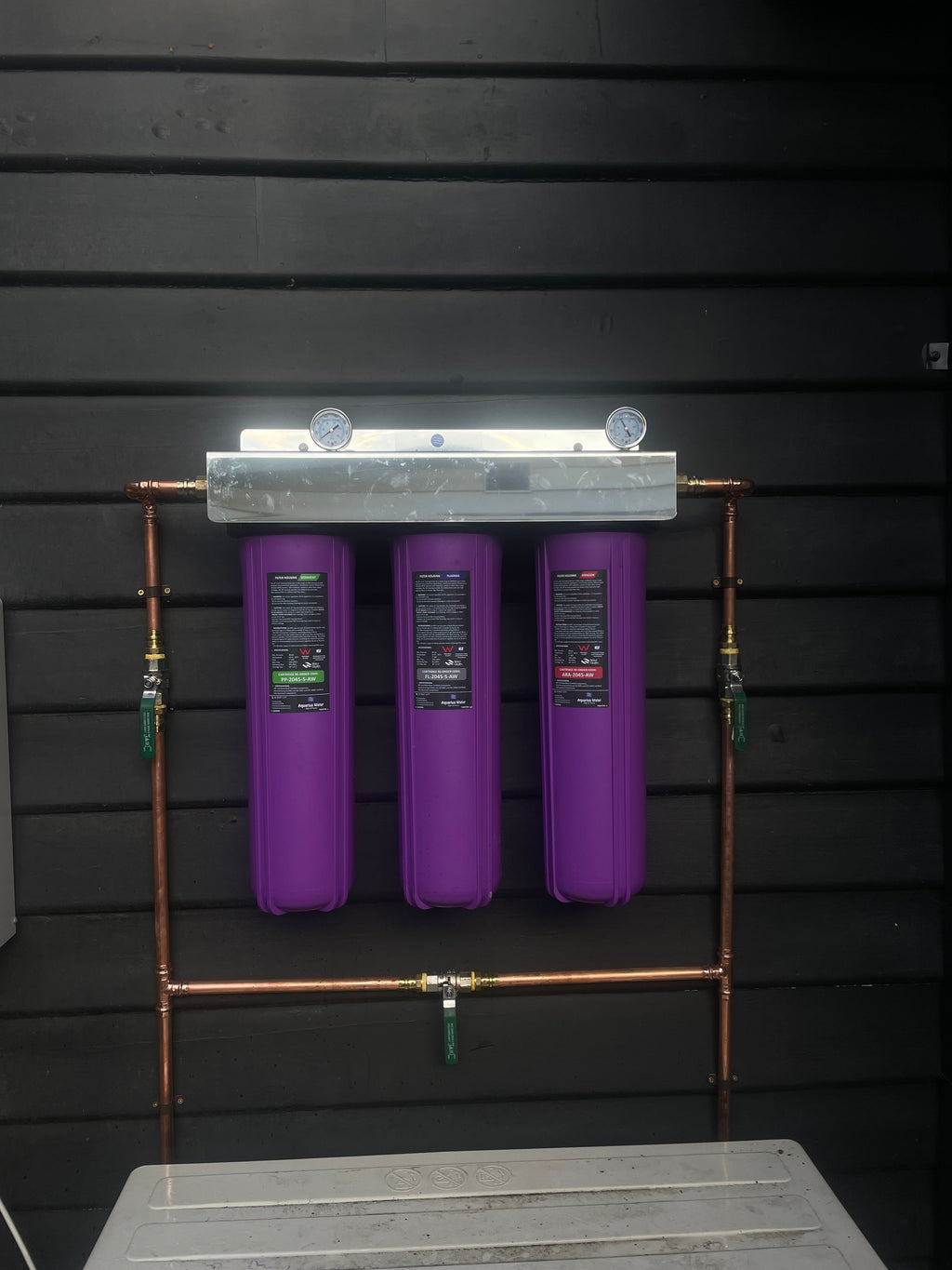 Aquarius Fluoride Water Filter – Whole House Triple System 20" x 4.5"