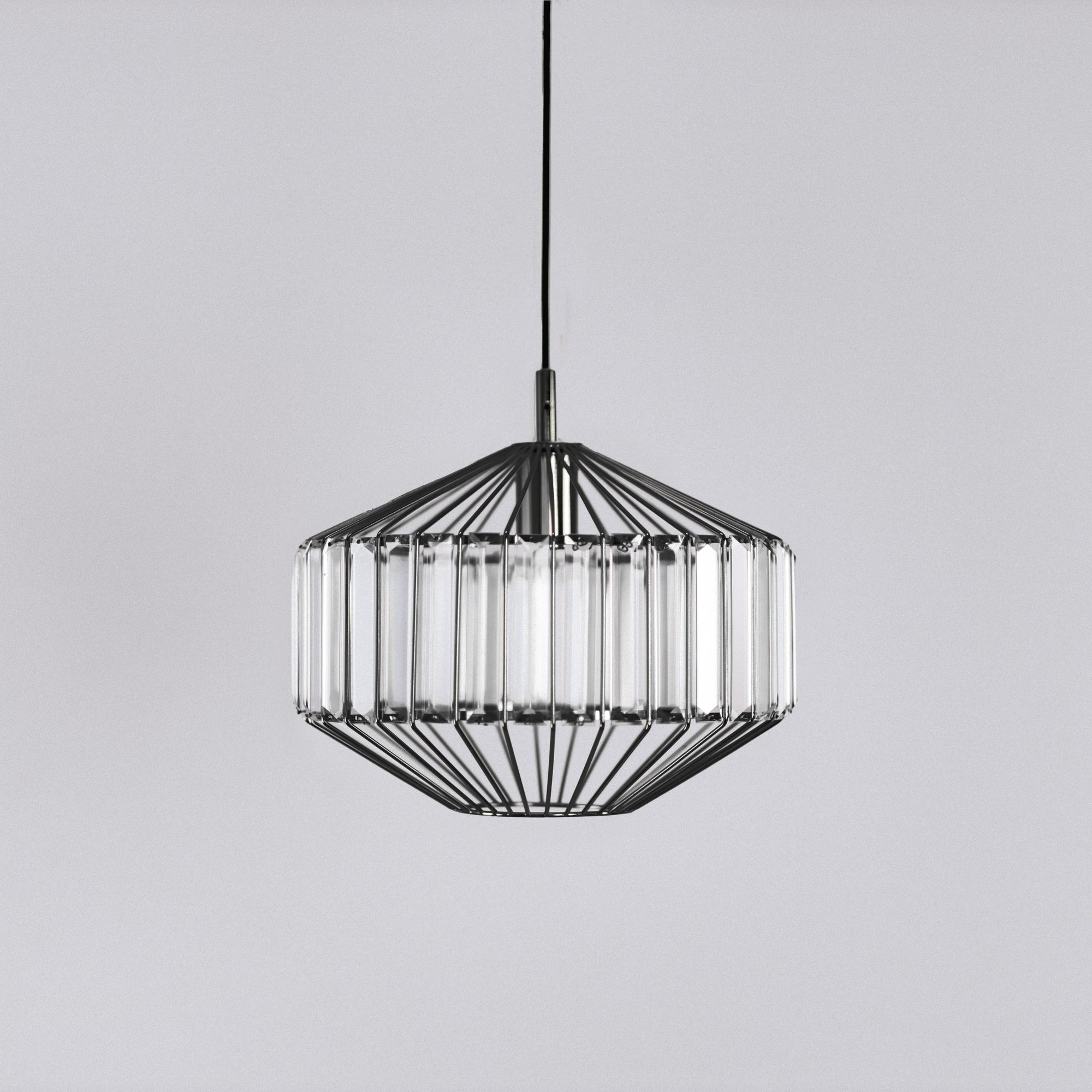 Butler Glass Prism Pendant Light - Stylish Black Fixture