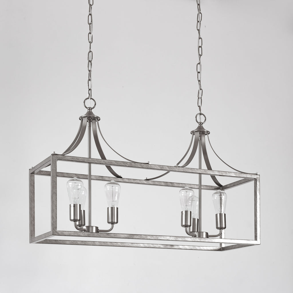 Langham Hampton Style Pendant Light - Brushed Chrome Elegance