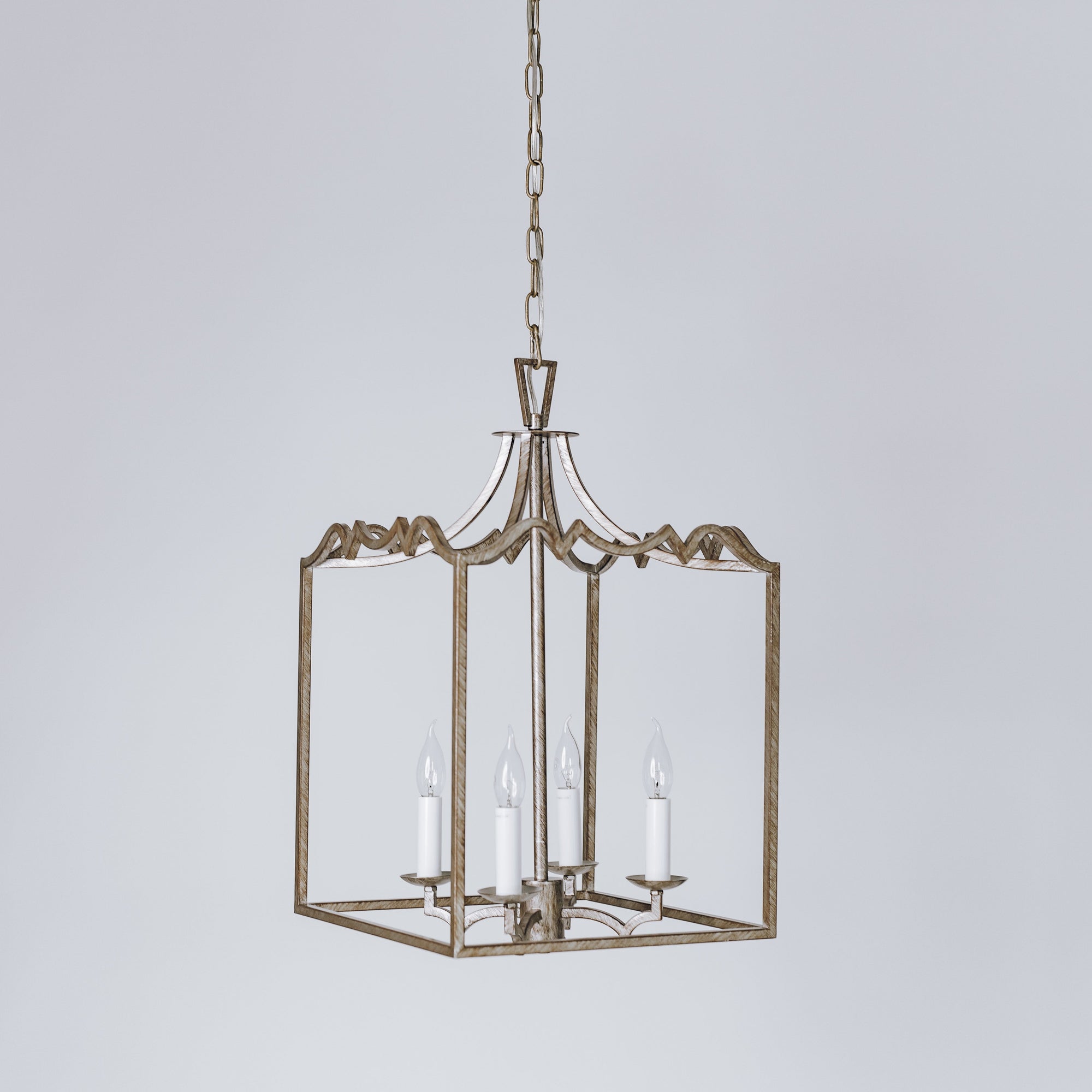 Palazzo Modern Brushed Champagne Lantern Pendant Light