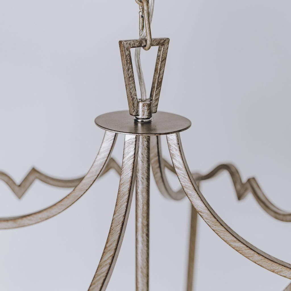 Palazzo Modern Detailed Box Frame Lantern Pendant Light - Brushed Champagne
