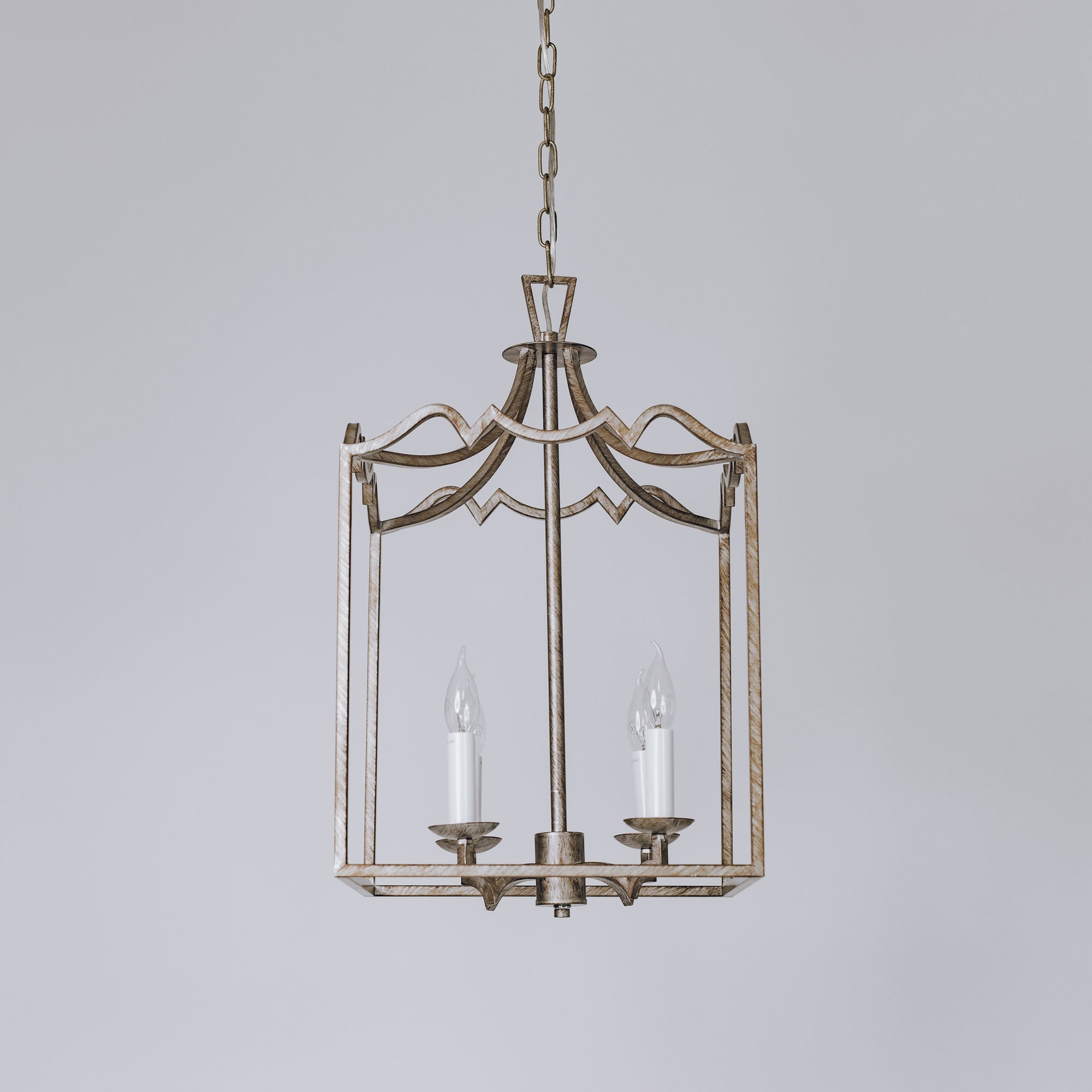 Palazzo Modern Brushed Champagne Lantern Pendant Light