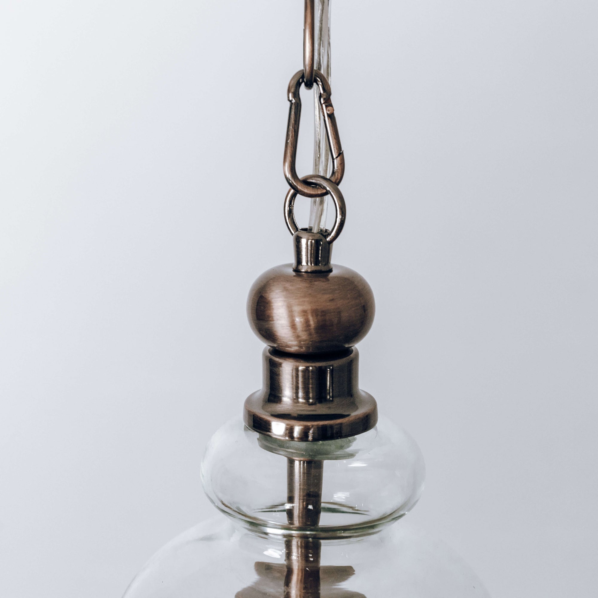 Gracie Glass Bell Pendant Light - Antique Copper Elegance