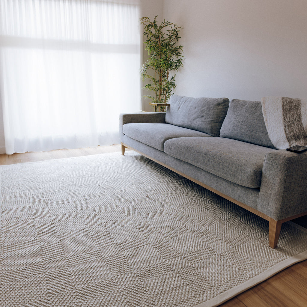 Janna Handwoven Eco-Friendly Floor Rug in Natural Tones