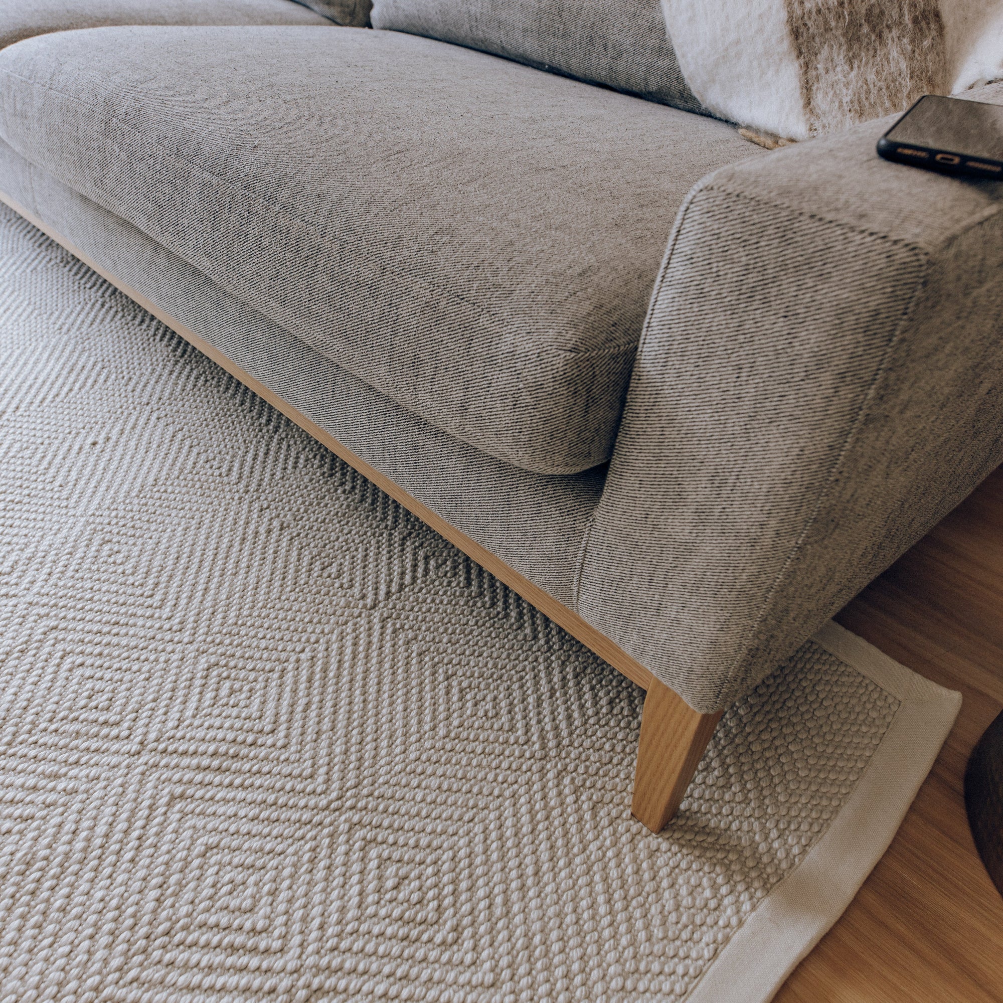Janna Handwoven Eco-Friendly Floor Rug in Natural Tones