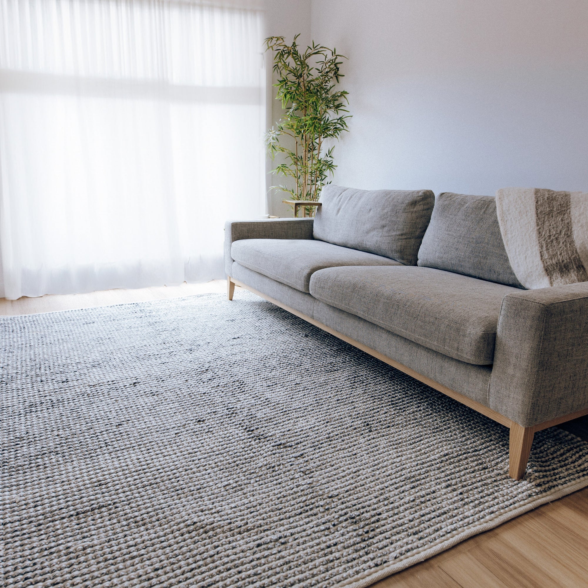 Missy Handwoven Grey Floor Rug - Eco-Friendly & Cozy
