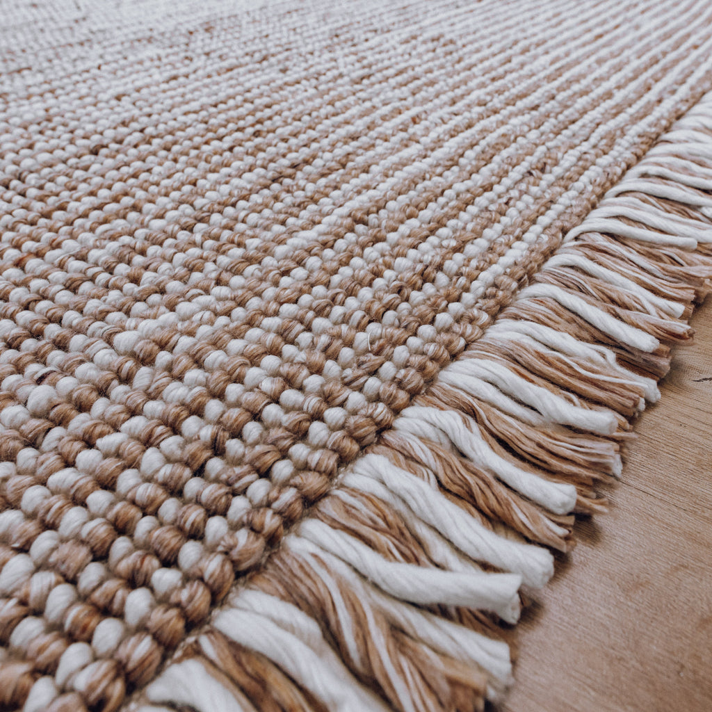 Amora Handwoven Floor Rug - Eco-Friendly Terracotta & Natural Tones