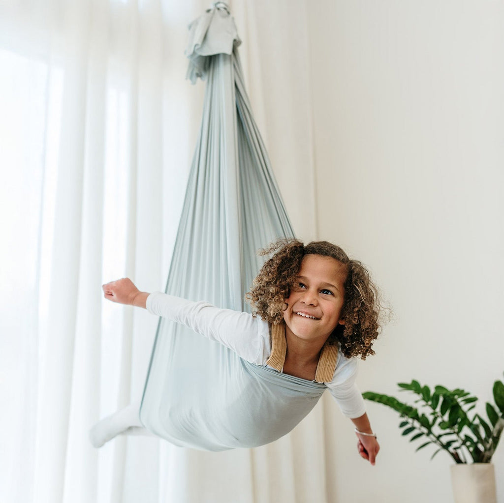 Cozy Cocoon Therapy Swing - Light Grey for Kids' Sensory Play